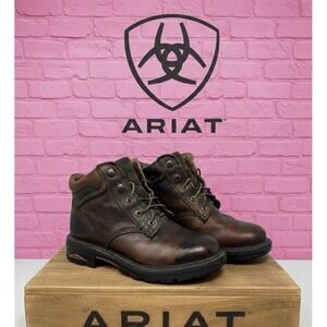 🔥ARIAT Macey🩷7C WIDE Distressed Leather Lace Up Cowgirl 🤠 Dress/work Boot$144